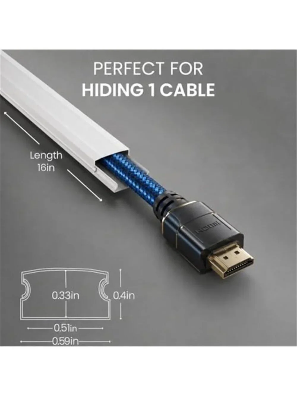 Cable Raceway Cord Hider Wall Wire Cover Cable Management Kit Paintable White